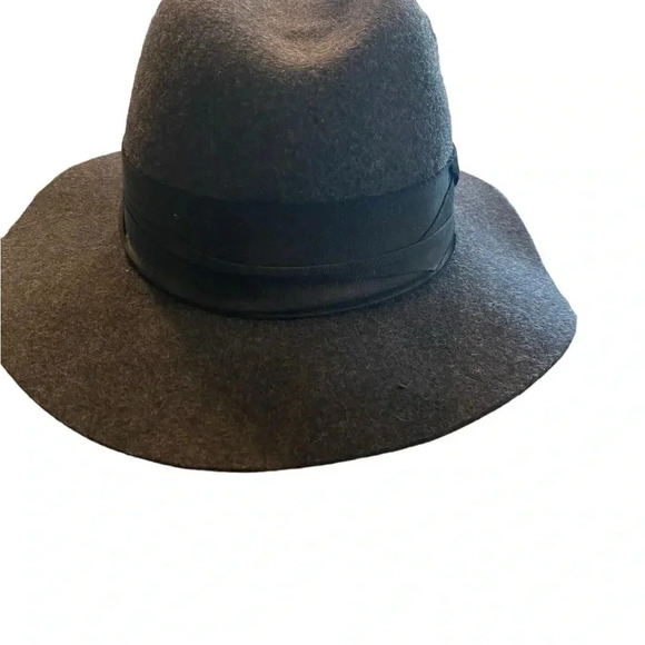 Zara Gray Wool Felt Floppy Fedora Hat Fall Winter classic boho Glam - Picture 8 of 12